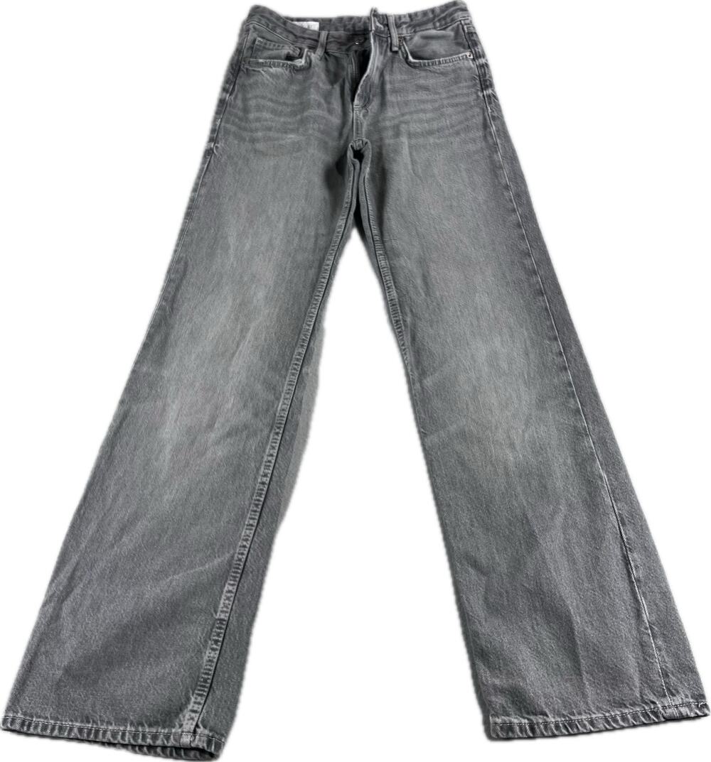 ZARA Faded Washed Gray Wide Leg Skater Jeans USA 4 EUR 36